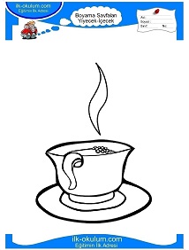 Çocuklar İçin Çay Boyama Sayfaları 